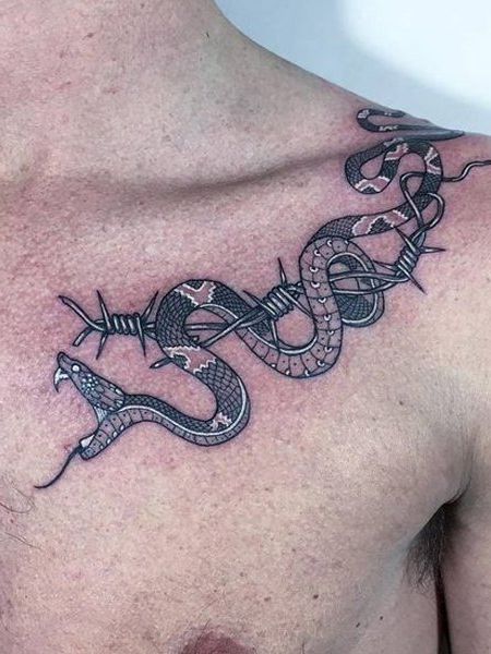 15 tatuagens maciças de clavícula para homens e o que significam