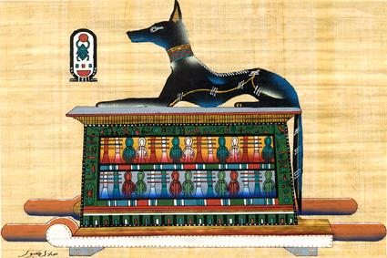 Anubisz Tutanhamon szarkofágján