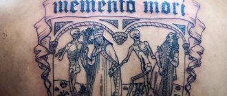 Carpe diem Memento Mori-tatovering på latin. Billede, betydning