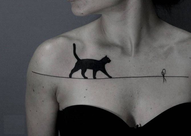 zwarte kat tattoo