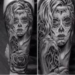 sort og hvid foto tatovering