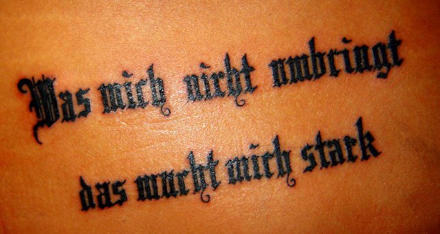 纹身的德语语录，包括对爱情、生活、幸福、友谊、音乐的翻译
