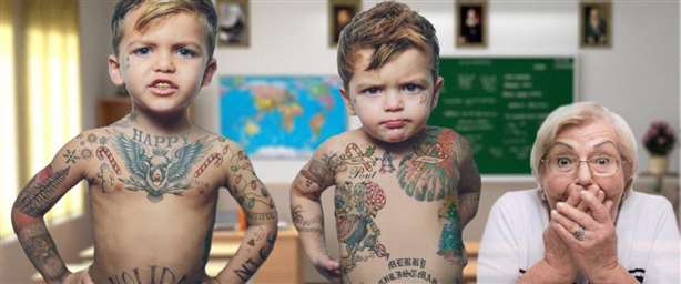 I bambini non possono farsi tatuaggi.