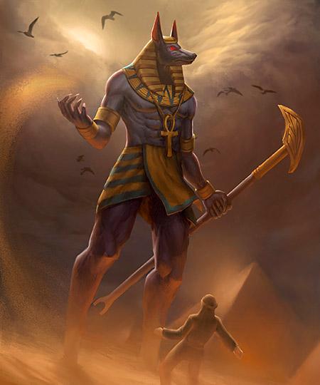 De oude Egyptische god Anubis