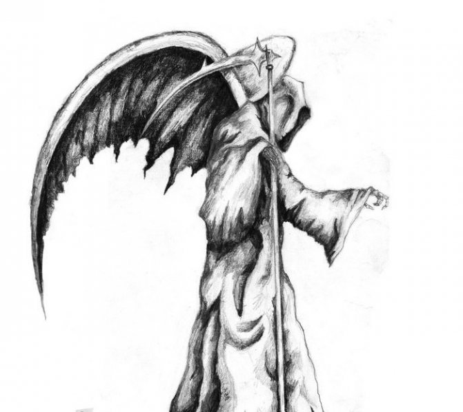 Скица на черен ангел