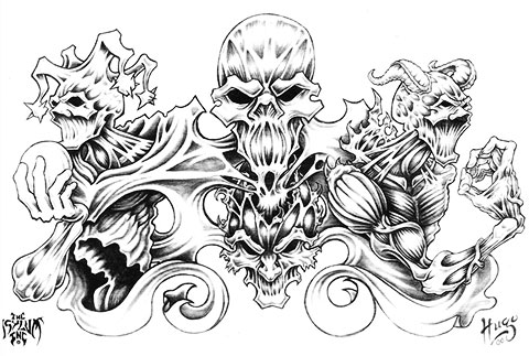 Sketch for demonic tattoo