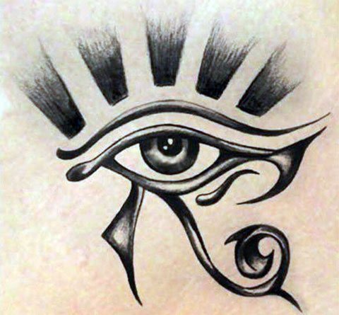 Vázlat a Hórusz szemének tetoválásához