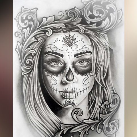 Скица за татуировка Chicano