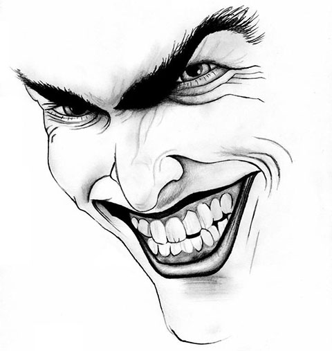 Skica tetovaže Joker