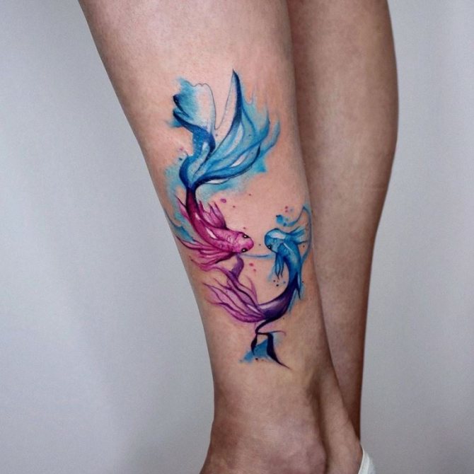 скица за татуировка на риба