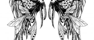 Náčrt tetovania s krídlami pre mužov