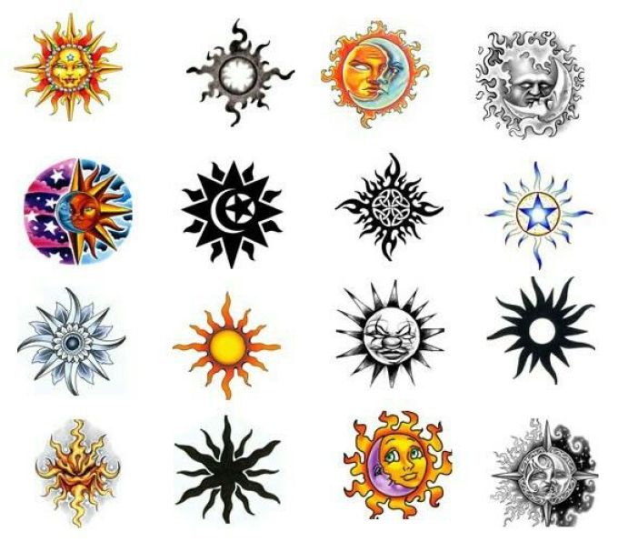 Luonnoksia aurinko tatuointi