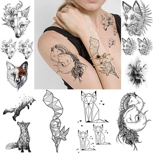 Esboços de tatuagens para raparigas no braço. Pequenas inscrições, flores, geometria, bracelete