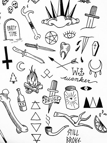 Proiecte de tatuaje pe fundal alb pentru bărbați, fete