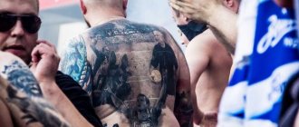 Fanúšikovia klubu CSKA - symbolické tetovanie