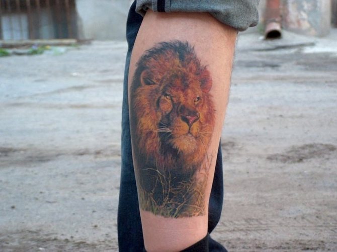 Foto tatovering på ben
