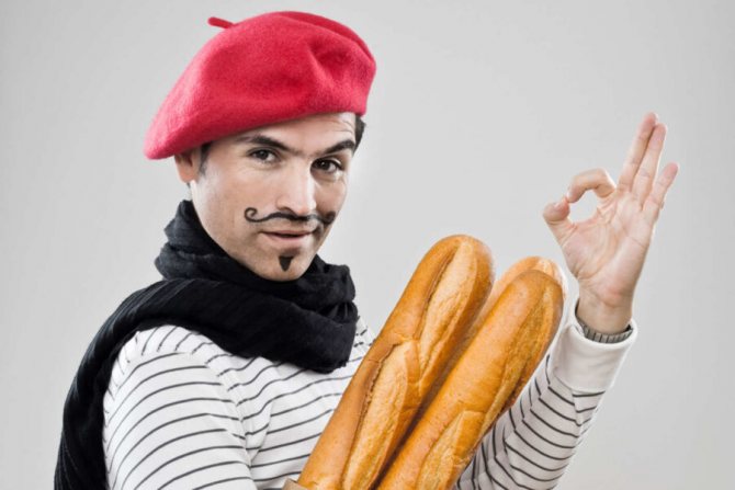 パンを持ったフランス人