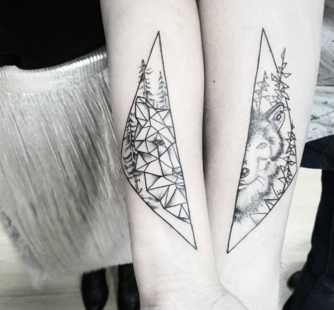 Geometrische tatoeage ziet er geweldig uit op de handen van mannen