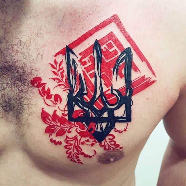 Ukrán címer tetoválás