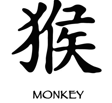 Carattere del tatuaggio della scimmia