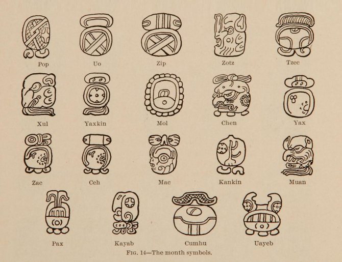 Desenho de hieróglifos maias