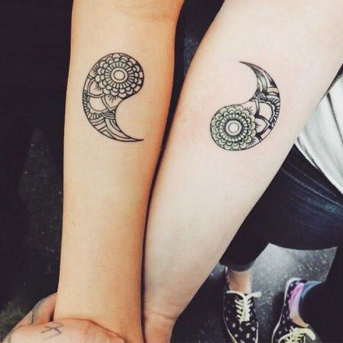 Yin en Yang - perfecte harmonieuze tattoo voor koppels