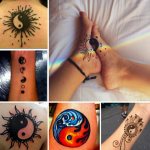 Yin-Yang tatuiruotė. Ką tai reiškia, eskizai ant rankos, kaklo, nugaros, kojų poroms, vyrams ir merginoms. Nuotrauka
