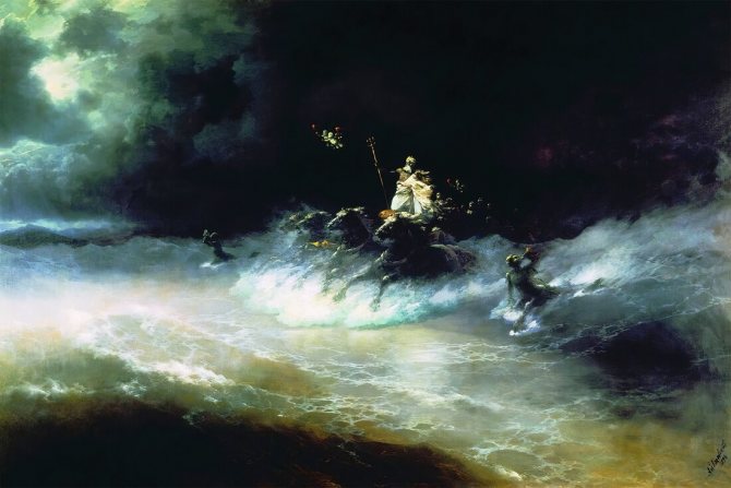 Ivan Konsztantyinovics Aivazovszkij - Poszeidón utazása a tengeren