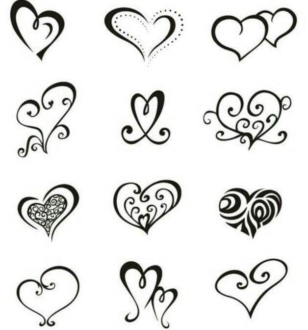 Κομψά σχέδια τατουάζ καρδιάς