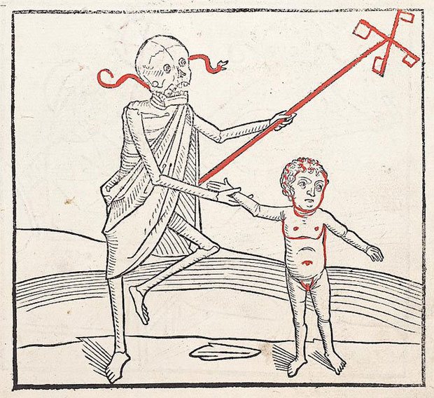 Helaas wist men al in de oudheid maar al te goed dat zelfs kinderen soms niet kunnen ontsnappen aan een dans met de dood.