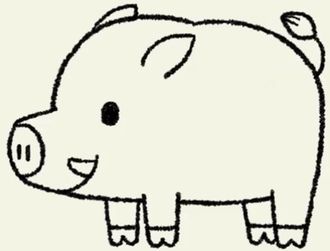 用铅笔和颜料为孩子们画野猪