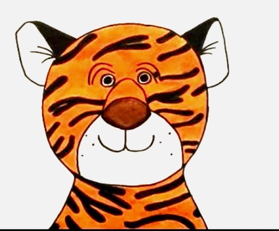 how to draw a tiger for kids