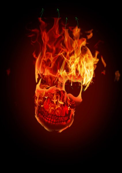 火のついた人骨の描き方15