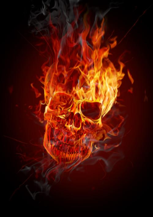 火のついた人間の頭蓋骨の描き方 22