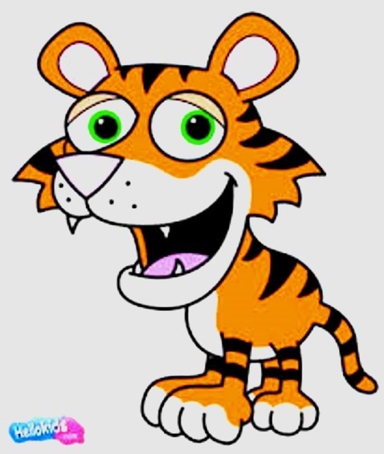 hogyan kell rajzolni egy vicces tigris