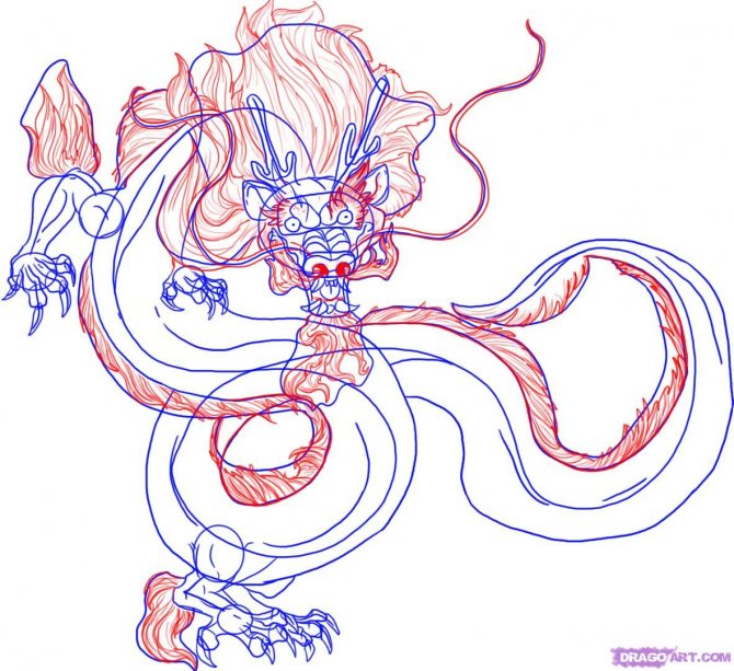 中国の伝統的な龍の描き方。*