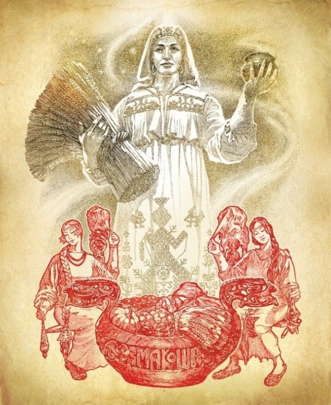 Tattoo afbeelding van de godin makosh
