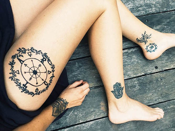 Tetovanie kolesa šťastia. Význam, náčrty pre dievčatá, fotografie