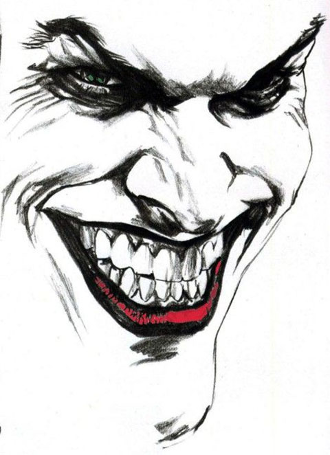 Visage du Joker - dessin de tatouage