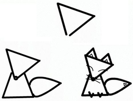 un renard dans un triangle