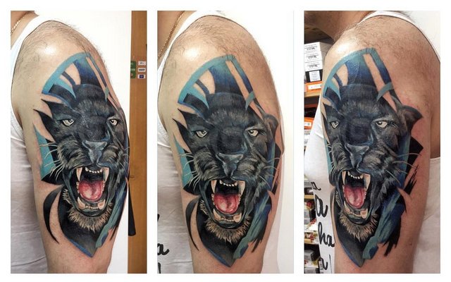 Tetovanie mužského pantera