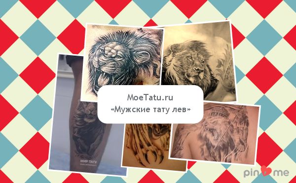 Tatuaj masculin cu un leu.