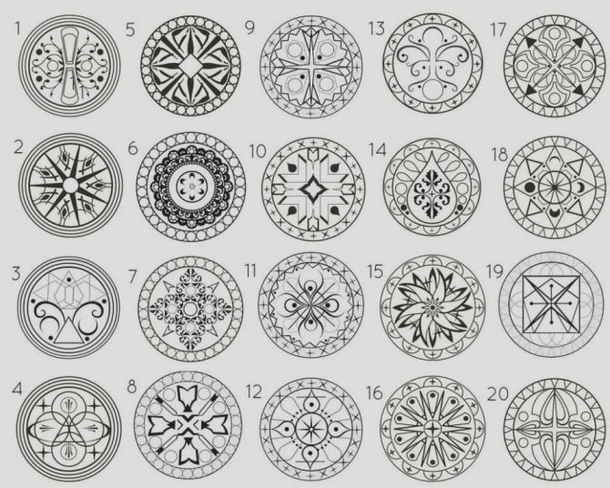 Set di schizzi per Tattoo Mandala