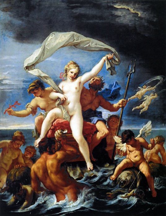 Neptún a Amfitríta (Ricci Sebastiano, 1691-1694. Thyssen-Bornemis Museum, Madrid)