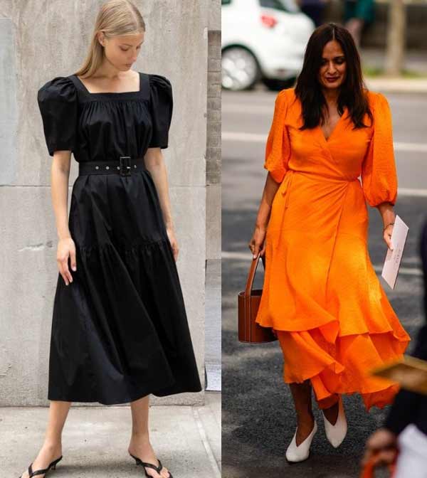 Images with trendy dresses and puffy sleeves