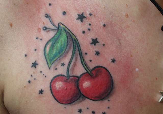 Oldschool tetovanie čerešne čerešne