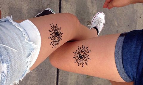 Tatuointi höyryävä aurinko