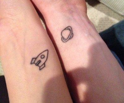 Tatuaje de pereche pentru doi îndrăgostiți. Schițe, legendă foto cu traducere pentru soț și soție, prieten și prietenă