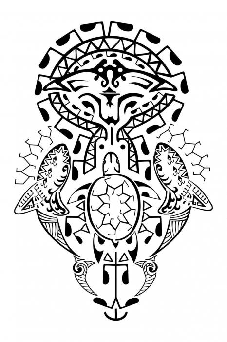 татуировка на полинезийска костенурка