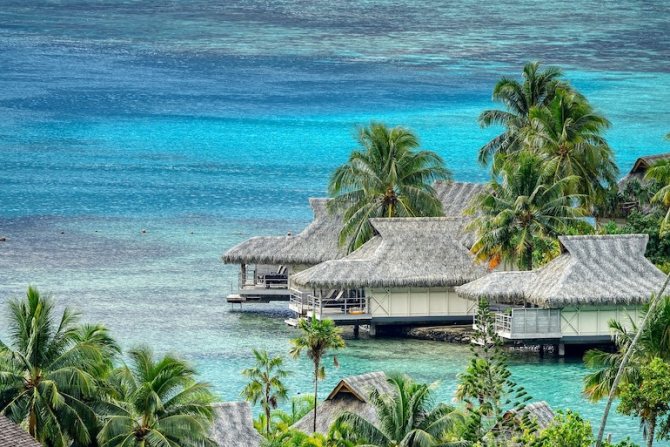 Polynesische woningen.
